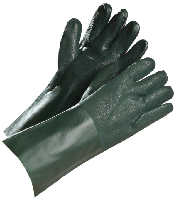 14" GREEN DOUBLE DIP PVC COATED GLOVE - S4156